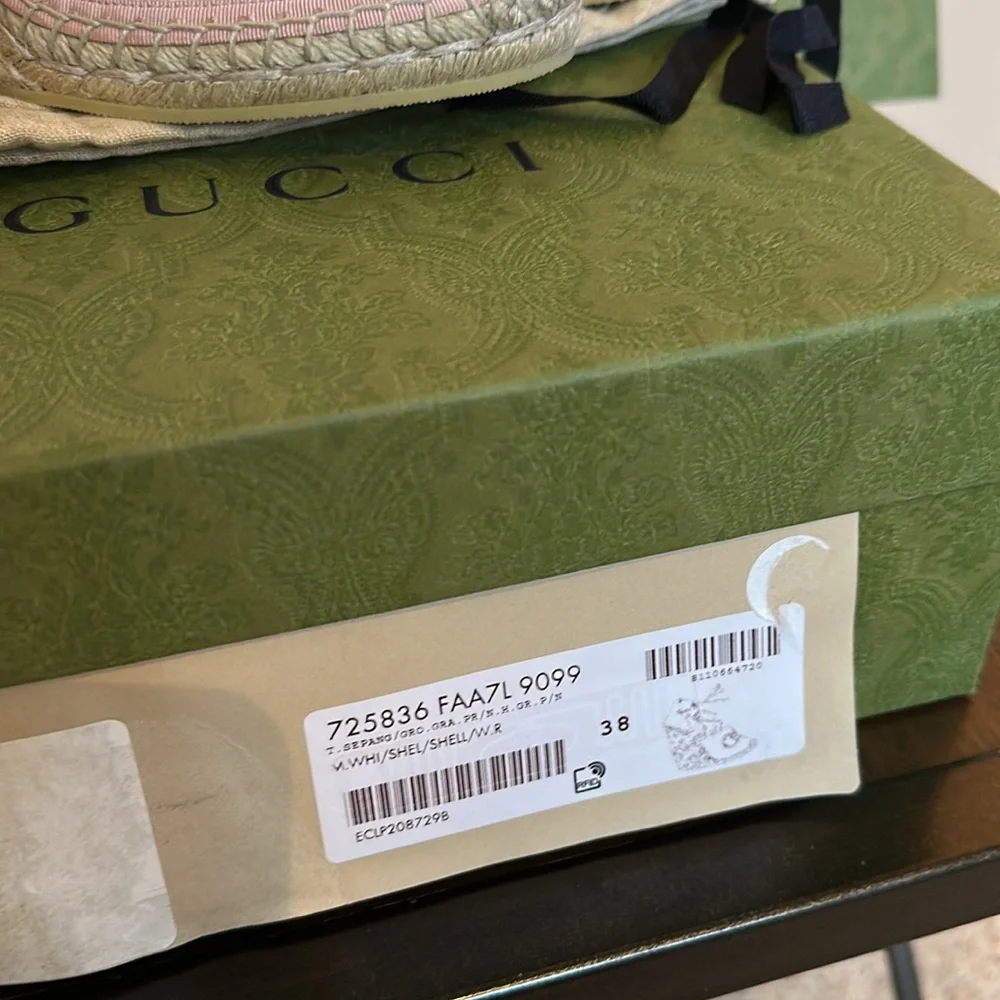 Gucci GG Logo Canvas Wedge Espadrilles